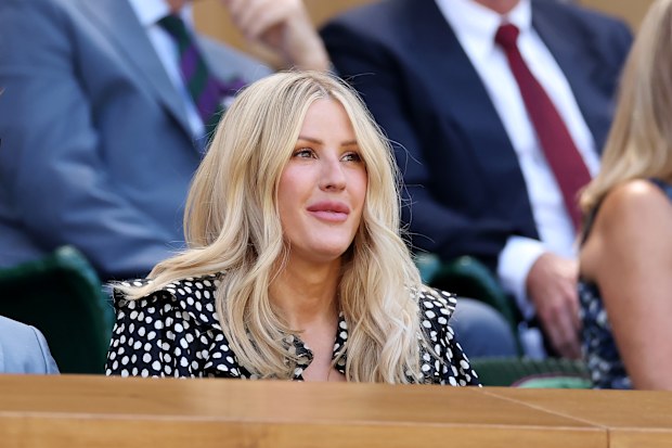 Ellie Goulding is seen in the royal box on day four of The Championships Wimbledon 2026 at All England Lawn Tennis and Croquet Club on July 02, 2026 in London, England