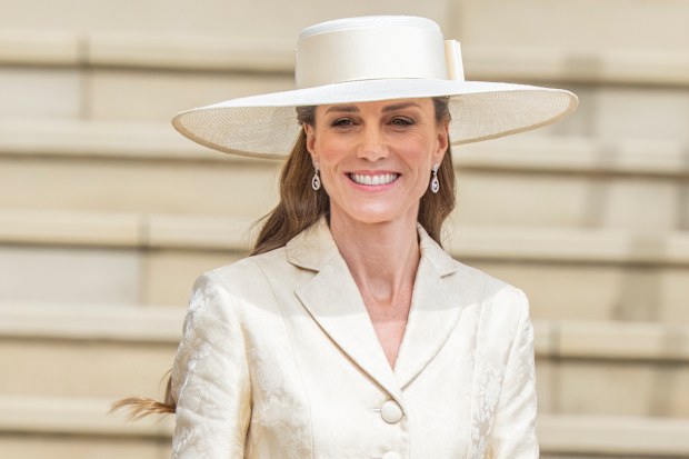 Catherine, Princess of Wales attends the Order of the Garter service at St. George's Chapel, Windsor Castle on June 15, 2026 in Windsor, England. 