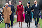 KING'S LYNN, ENGLAND - DECEMBER 25: Prince Charles, Prince of Wales, Prince William, Duke of Cambridge, Catherine, Duchess of Cambridge, Meghan, Duchess of Sussex and Prince Harry, Duke of Sussex attend Christmas Day Church service at Church of St Mary Magdalene on the Sandringham estate on December 25, 2018 in King's Lynn, England. (Photo by Samir Hussein/Samir Hussein/WireImage)