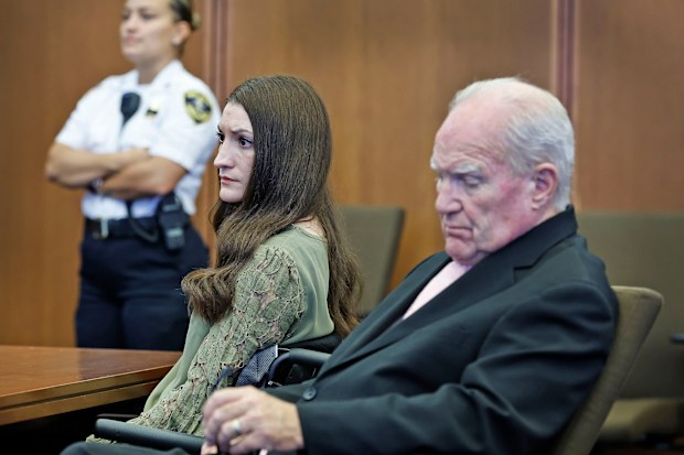 Defendant Lindsay Clancy and attorney Kevin Reddington listen to Judge William Sullivan declare a mistrial in Clancy’s murder trial on Friday, Sept. 4, 2026, in Plymouth, Mass. (Greg Derr/The Patriot Ledger via AP, Pool)