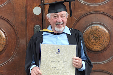 Tim’s most recent degree was completed at 75, and he hasn’t looked back.