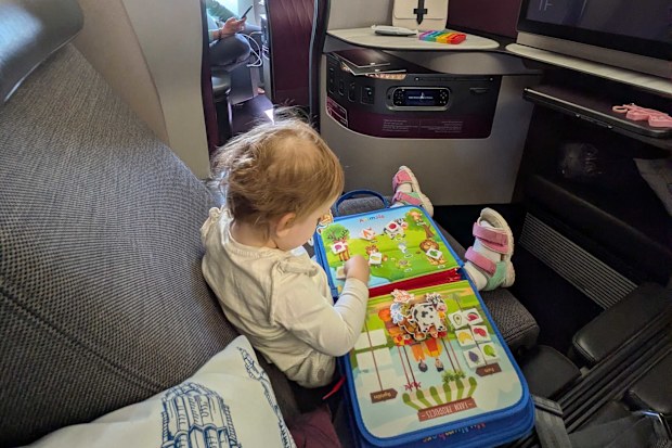 toddler activity on plane