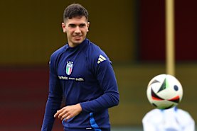 Cristian Volpato in an Italy U21 camp in May. 