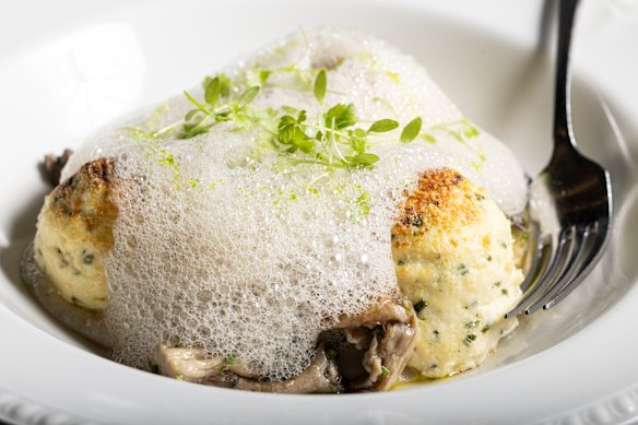 Gnocchi Parisienne with local forest mushrooms.