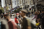 Busy Bourke Street Mall pedestrian traffic, Bourke Street, September 2023.