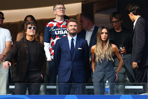  Tom Cruise, David Beckham & Victoria Beckham at the FIFA World Cup 2026 Group D match between USA and Paraguay