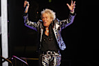 Rod Stewart was forced to pause his concert to take a few puffs of air.