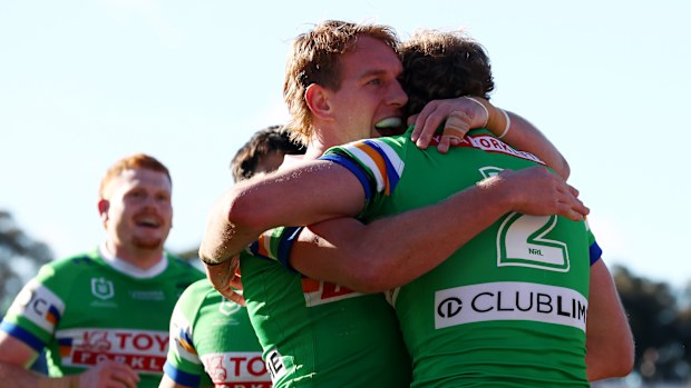 Canberra players celebrate