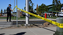 Police tape is placed outside Silver Rail Elementary school, where a shooting took place.