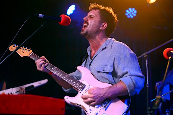 achlan Rose of Cousin Tony’s Brand New Firebird perform on stage at the Corner Hotel on the 25th of July 2025 in Melbourne. 