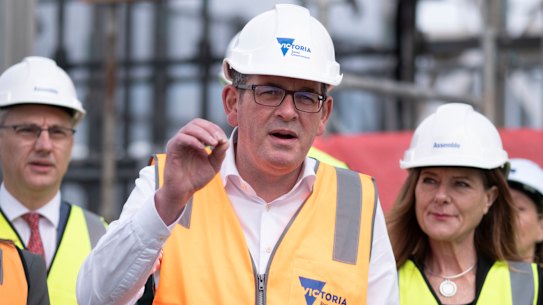 Premier Daniel Andrews announcing details of the state’s long-awaited housing statement.