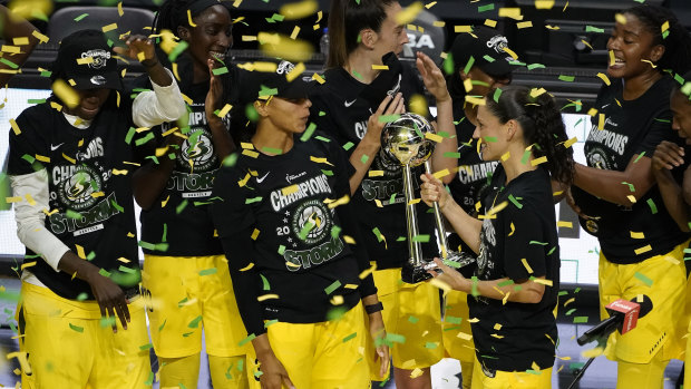 'I've taken a lot away': Ezi's joy as Storm sweep Aces to claim fourth WNBA title