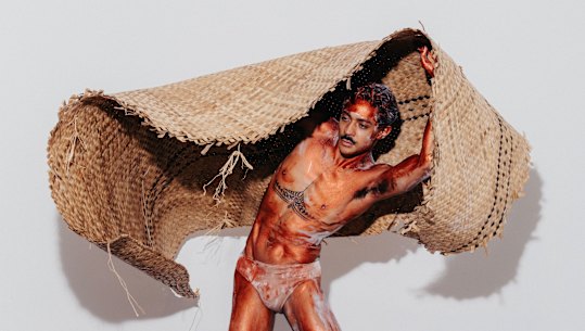 Daniel Mateo, one of Bangarra’s primary dancers. He is in the new Bangarra production called Sheltering, made up of three acts, the second of which is a short film Daniel co-choreographed and dances in called Brown Boys.