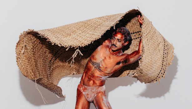 Daniel Mateo, one of Bangarra’s primary dancers. He is in the new Bangarra production called Sheltering, made up of three acts, the second of which is a short film Daniel co-choreographed and dances in called Brown Boys.