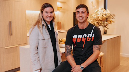 Brittany Wells and Jordan Do Rozario who bought into Mirvac’s new apartment development.