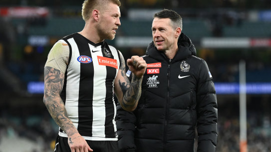 Jordan De Goey and coach Craig McRae.have great respect for each other