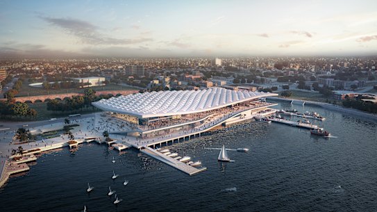 Design by 3XN and BVN for the redeveloped Sydney Fish Market.