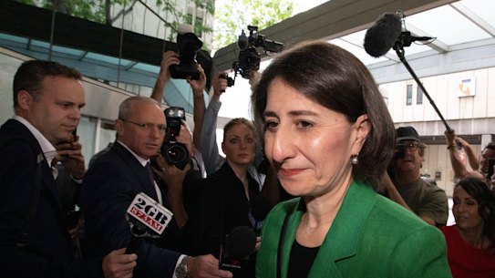 Former NSW premier Gladys Berejiklian outside the ICAC in October 2021.