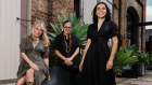 Groundswell members Kit Willow and Kylie Kwong with the organisation’s First Nations director, Lille Madden.