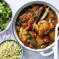 Karen Martini’s pot-roasted chicken with tomato and olives.