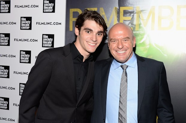 Actors RJ Mitte (L) and Dean Norris attend the “Breaking Bad” NY Premiere 2013 (Photo by Andrew H. Walker/Getty Images for AMC)