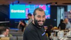 Christos Adamou, one of the co-owners of Bluprint, a cafe in the foyer of the Santos headquarters in Flinders St in Adelaide’s CBD. 