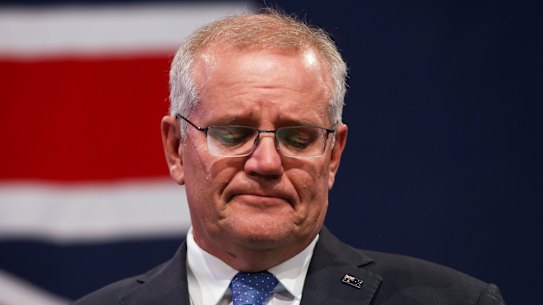 Scott Morrison concedes defeat last Saturday night.