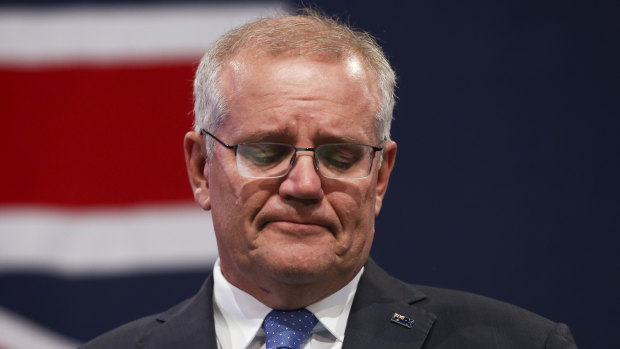 Scott Morrison concedes defeat last Saturday night.