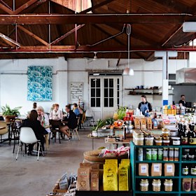 Inside the Collingwood cafe and design store.