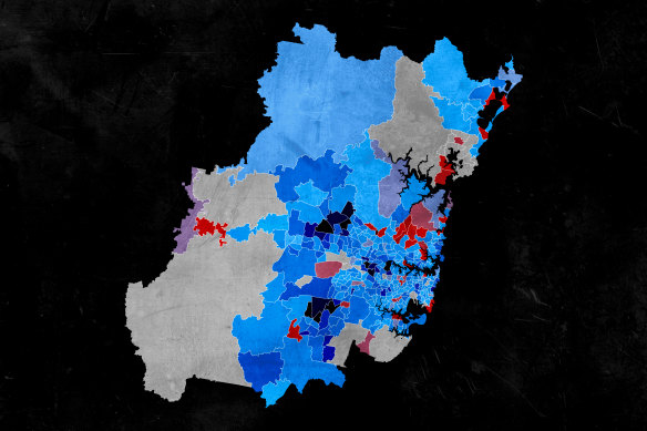 Sydney’s suburbs and population.