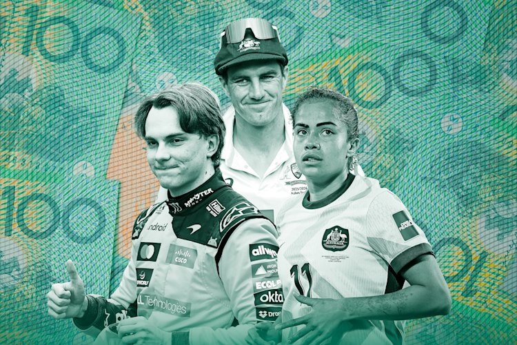 Top earners: Oscar Piastri, Pat Cummins and Mary Fowler.