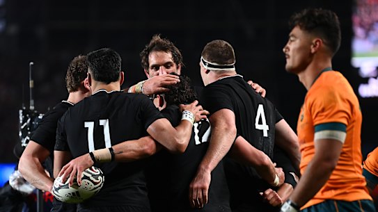 The All Blacks v Wallabies in 2021