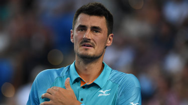 Bernard Tomic lost to Marin Cilic during day one of the Australian Open.