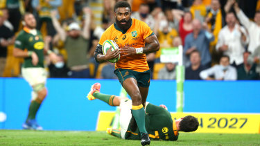 Marika Koroibete also grabbed two second-half tries in the win over the Springboks on Saturday night.
