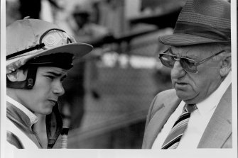 Jockey Robert Thompson, who retired this week,  with his father Arthur in the early days. 