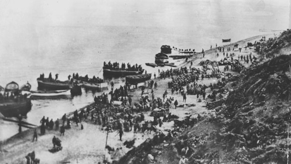 Australian and New Zealand landing on the beaches of Gallipoli in 1915. 