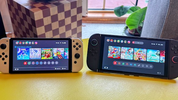 The Switch 2 (right) is a bigger and more impressive device than the original.