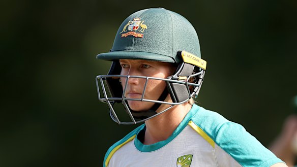 A focused Meg Lanning trains in Christchurch on Saturday.