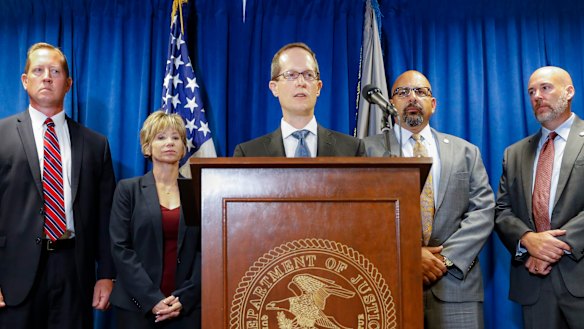 Benjamin Glassman, US Attorney of the Southern District of Ohio, at a news conference in Cincinnati.