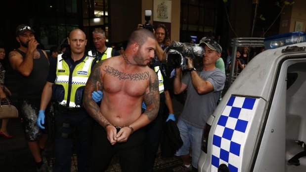 Suleiman Abdulrahim is arrested outside the Magistrates Court after a wild brawl in 2015.