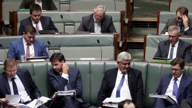 Barnaby Joyce's empty seat, (centre).