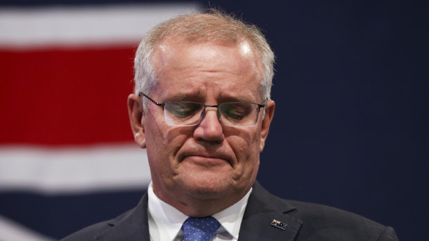 Former prime minister Scott Morrison concedes defeat after the 2022 election.