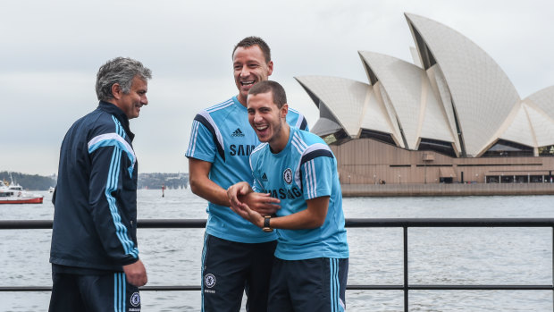 Happy days: Eden Hazard (right) says he would like the opportunity to work with Jose Mourinho (left) again.