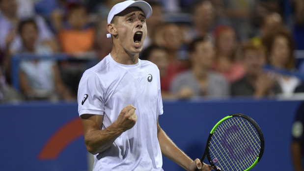 On the rise: Alex de Minaur came from the clouds to end the year as Australia's top-ranked male player.