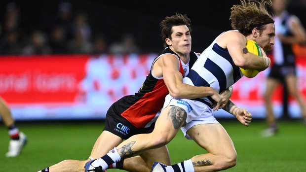 Only three of St Kilda’s 87 tackles were rewarded with holding the ball on Friday night.
