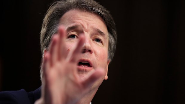 Under siege: Supreme Court nominee Brett Kavanaugh. 