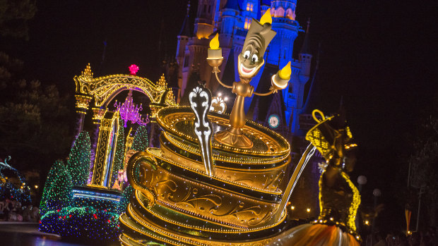 An electrical parade, fuelled by solar panels from eight building rooftops, at the Tokyo Disney Resort.