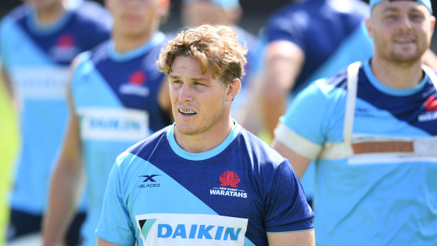 Just one of the boys again: Hooper at Waratahs training. 