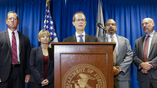 Benjamin Glassman, US Attorney of the Southern District of Ohio, at a news conference in Cincinnati.