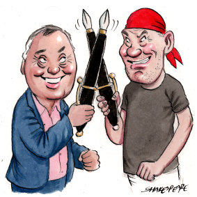 Journalists Stan Grant and Peter FitzSimons.